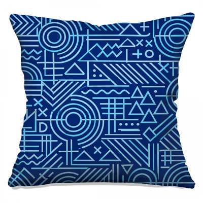 Coussins bleus à motif géométrique