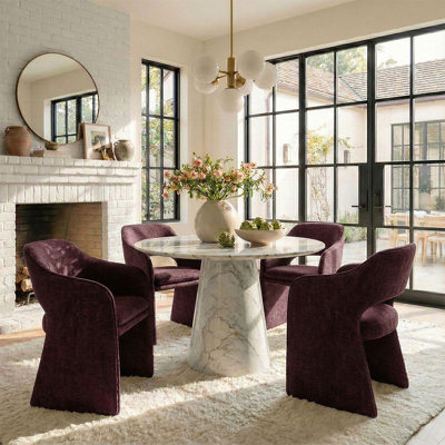 19" Seat Height Upholstered Fabric Dining Armchair