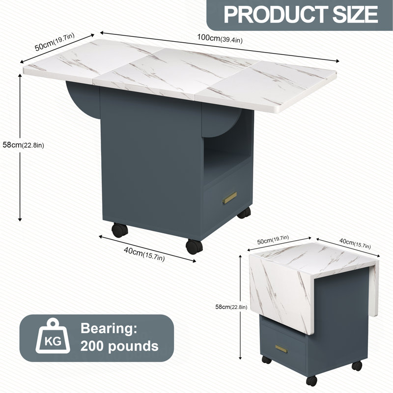 Versatile Folding Dining Table With Wheels And Storage, Ideal For Any Space