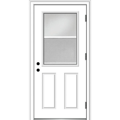 Porte d'entrée avant pré-montée en fibre de verre transparente