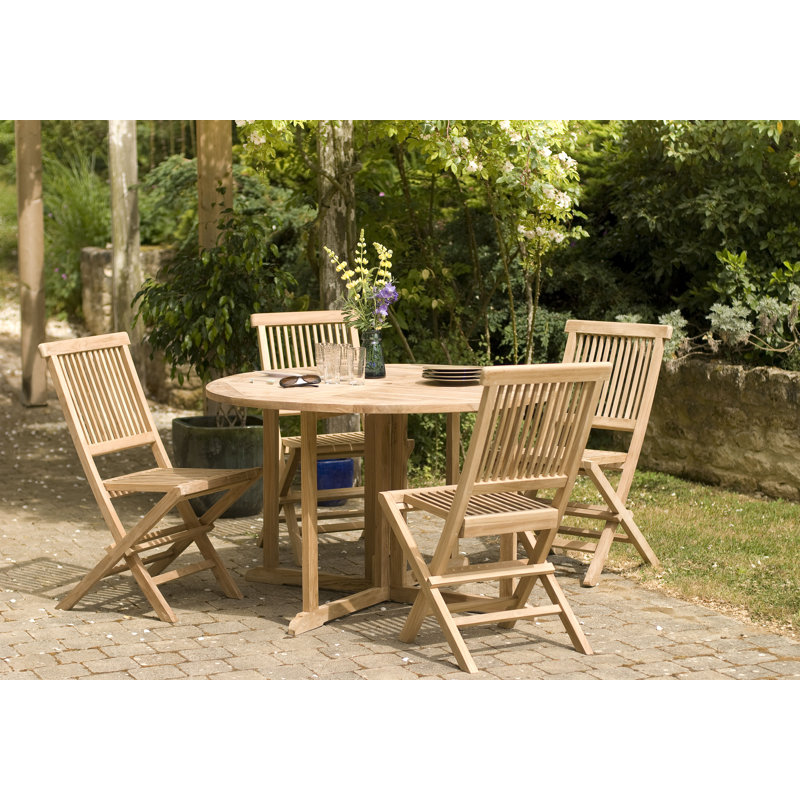 Woehler Round Teak Outdoor Dining Table With Umbrella Hole , 120cm cm W 120cm cm D