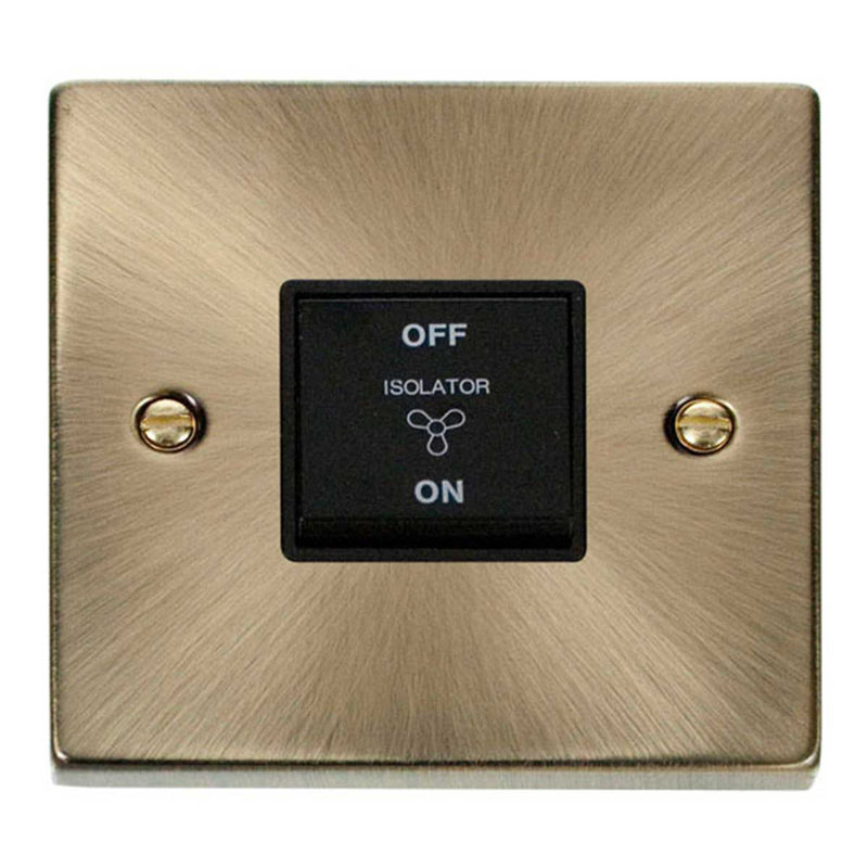 Antique Brass 10A 3 Pole Fan Isolation Switch