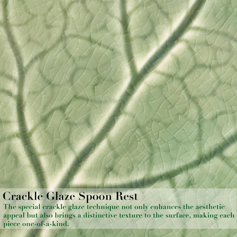 Green Leaf Ceramic Spoon Rest
