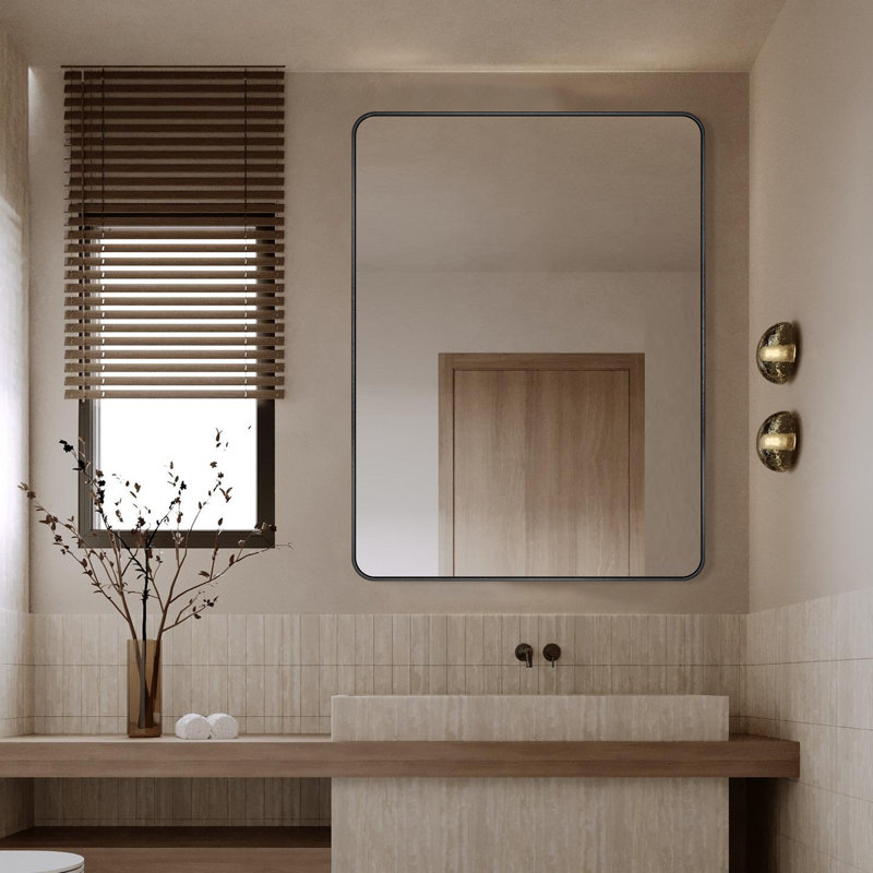 Miroir de salle de bain mural Chassin (horizontal / vertical), Noir, H 30 po x l 40 po