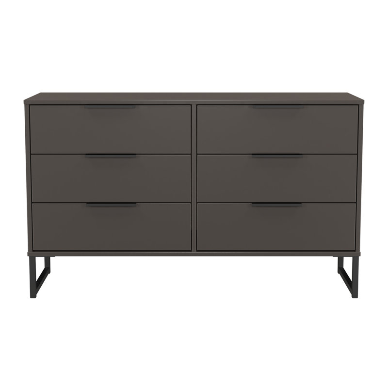 Turah 115cm W 6 - Drawer Chest of Drawers, Graphite