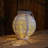 7" White Integrated Floral Pattern Outdoor Solar Lantern with Handle