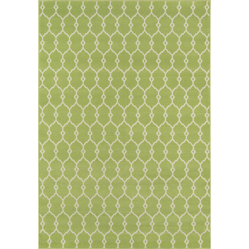 Yepez Geometric Indoor / Outdoor Rug, Rectangle 1'8" x 3'7"