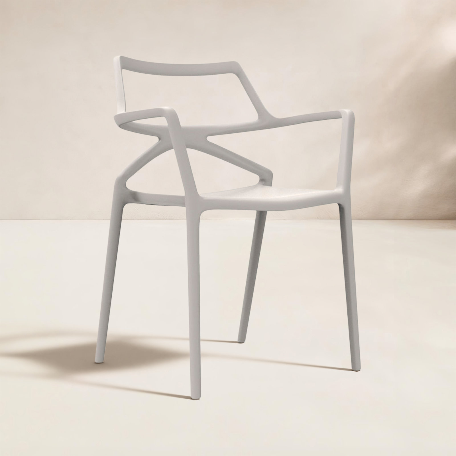 Delta Stackable Patio Armchair, Ecru