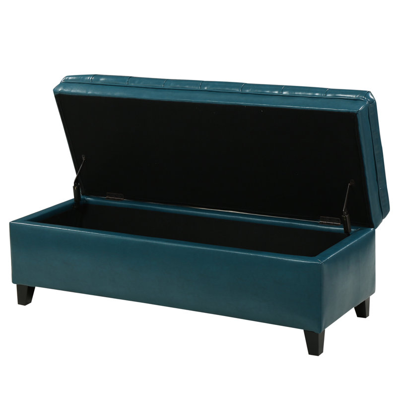 Ayia Upholstered Storage Bench, Teal