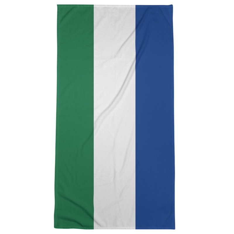 Cotton Blend Beach Towel, Green/Off White/Blue