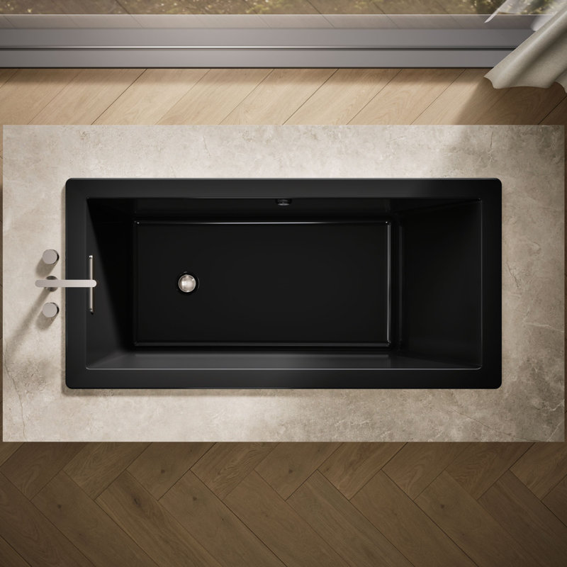 Underscore 66" x 32" Soaking Bathtub, Black