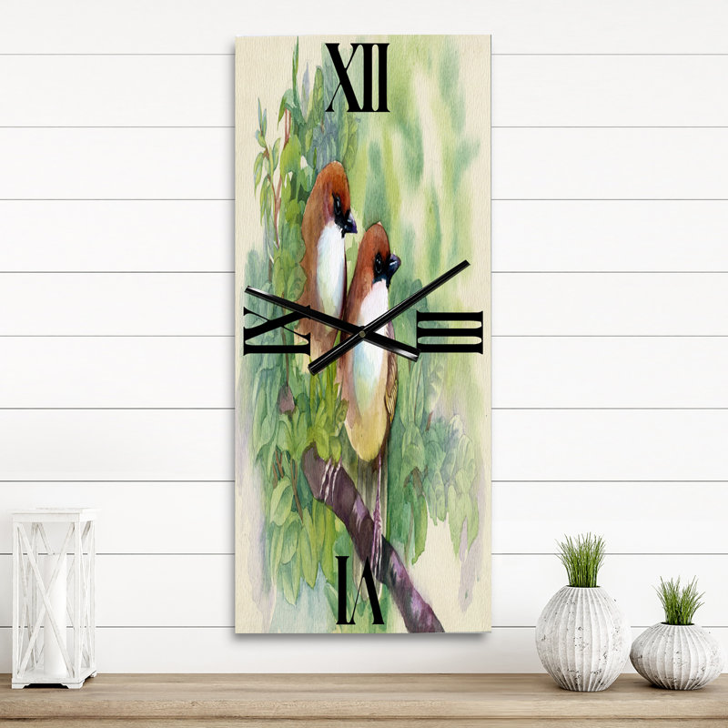 Horloge murale oiseaux de printemps, Grand