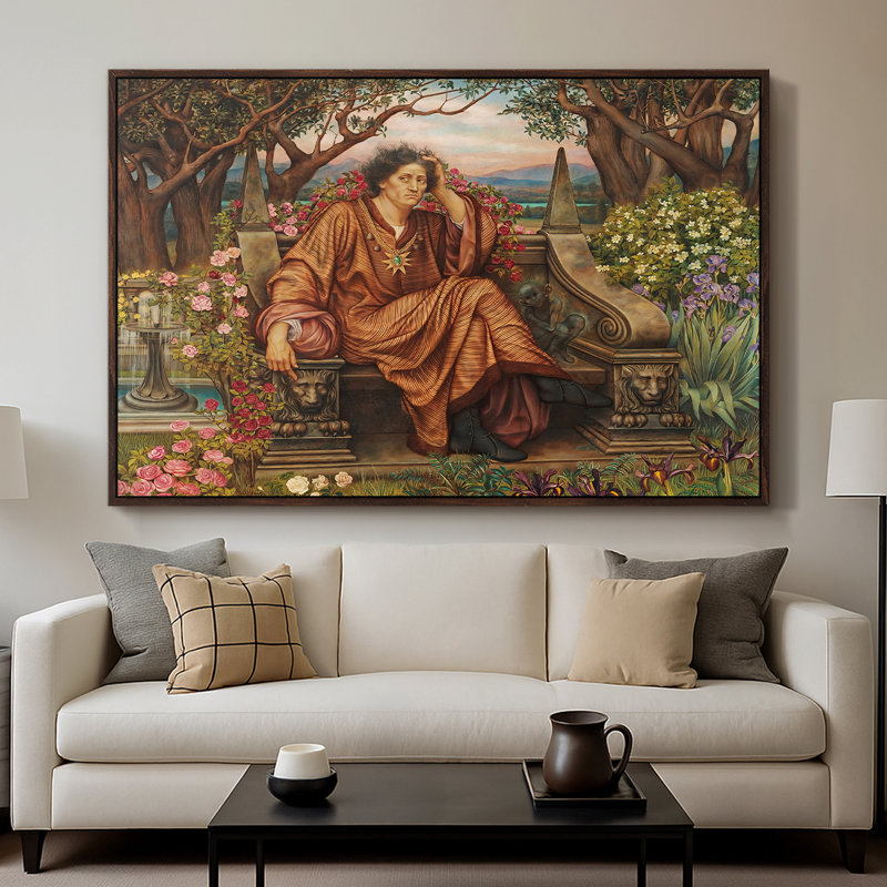 Une âme en enfer, v. 1901-1902 - Evelyn De Morgan - Toile tendue avec châssis encadrée, 26 x 40, Noyer