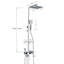 Thermostatic EXposed Bathroom Shower Mixer Twin Head Large Bar Set Square Valve