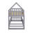 Twin Over Twin House Bunk Bed With Fence-779908318