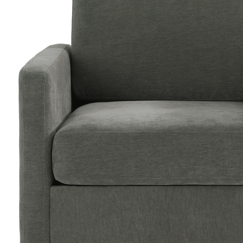 Upholstered Swivel Armchair, Dark Grey