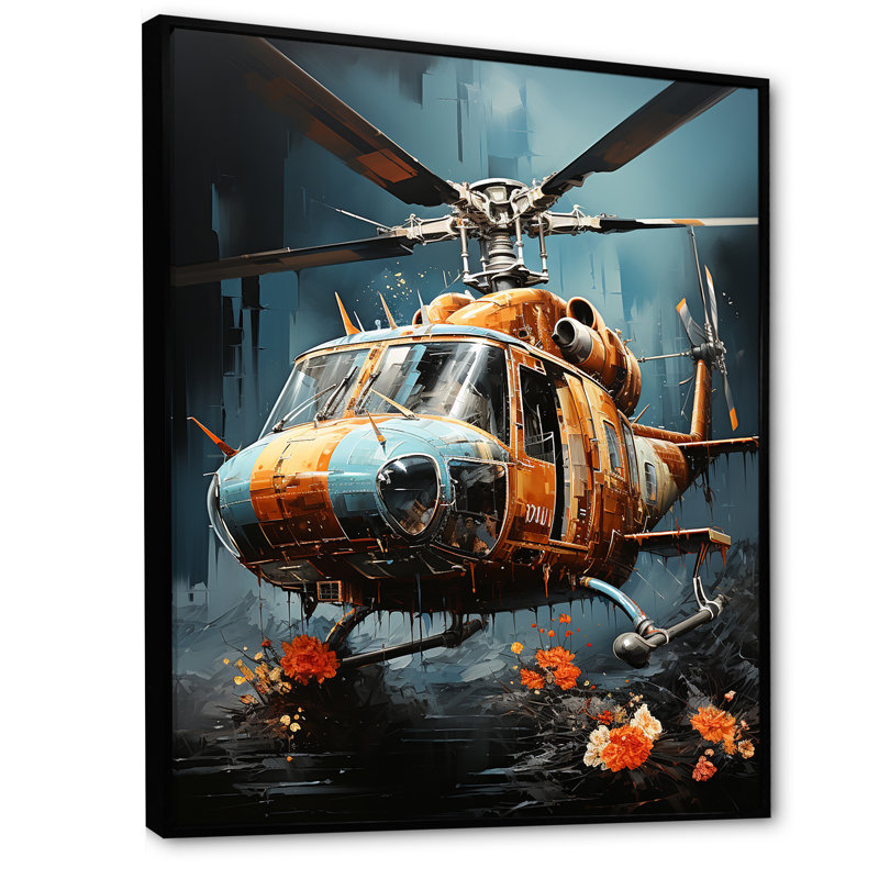 Reconnaissance militaire d'hélicoptères Apache, Cadre flottant noir, H 32 po x l 16 po x P 1 po