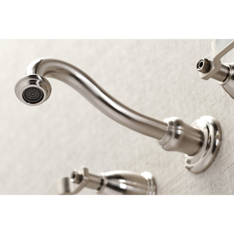 Kingston Brass Whitaker Two-Handle 3-Hole Wall Mount Bathroom Faucet