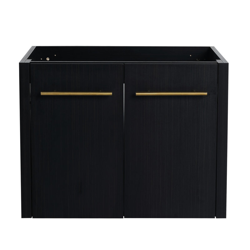Black Chestnut Bathroom Vanity - 24 Inch With Sleek Design And Roomy Drawers Elegant Spacious Storage Compartment