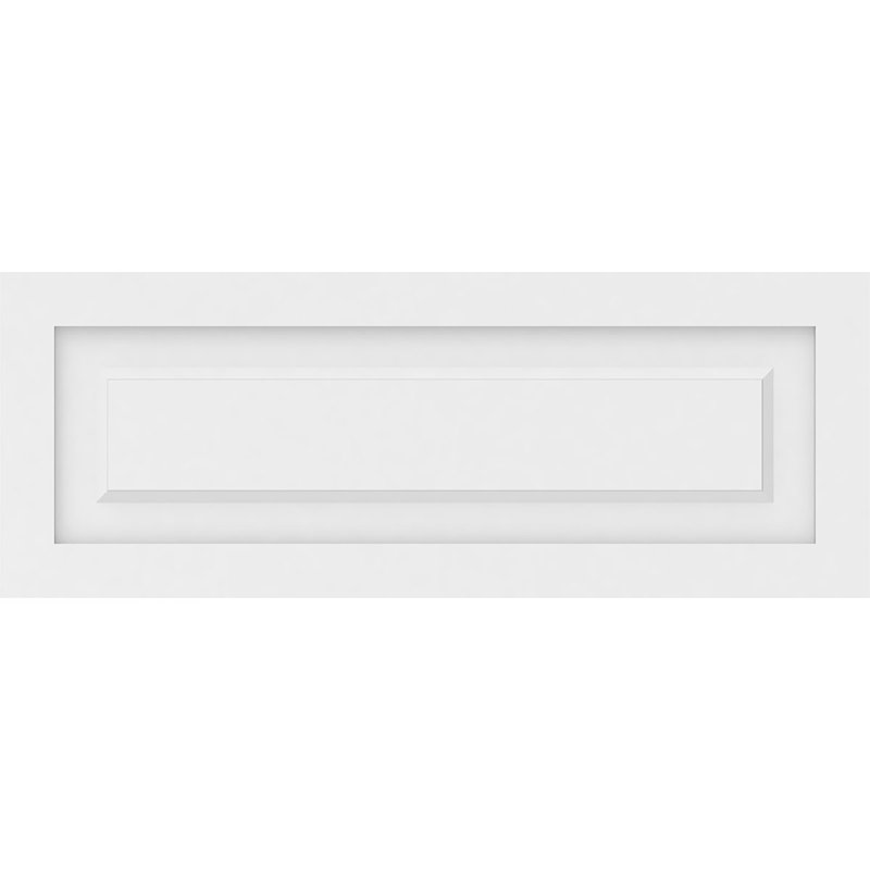 Panneau mural Harrison 3D en blanc, H 12 po x l 32 po x P 0,63 po