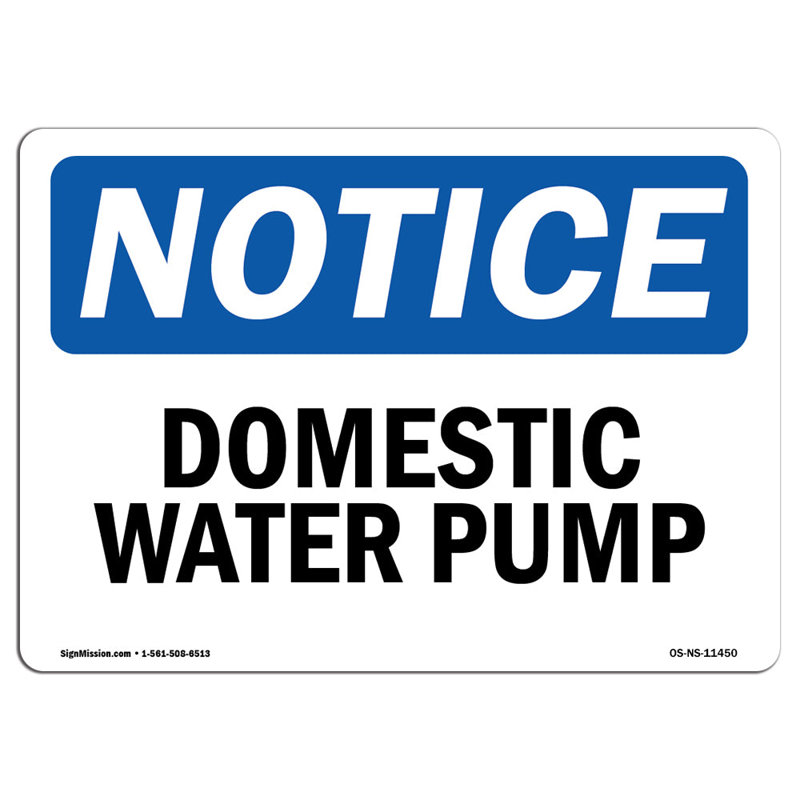 Enseigne de pompe à eau domestique
