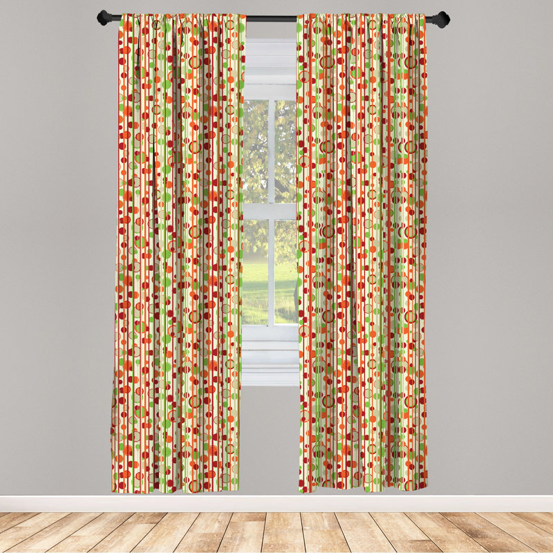 Geometric Semi-Sheer Rod Pocket Curtain Panels, 28" W x 63" L
