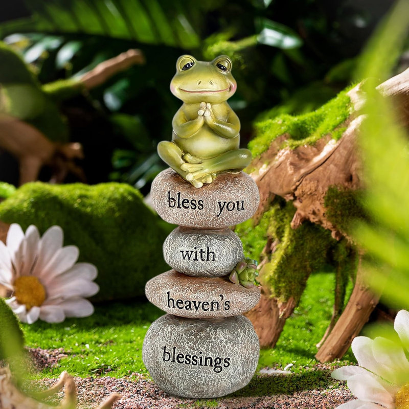 Statue de jardin yoga grenouille décor zen 