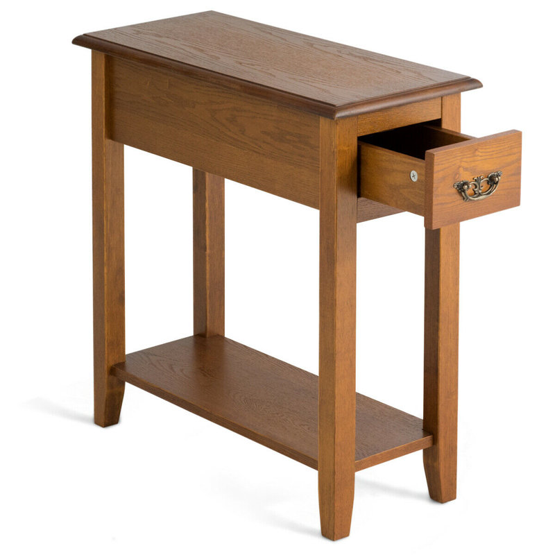 Isobel Solid Wood Top End Table Set with Storage