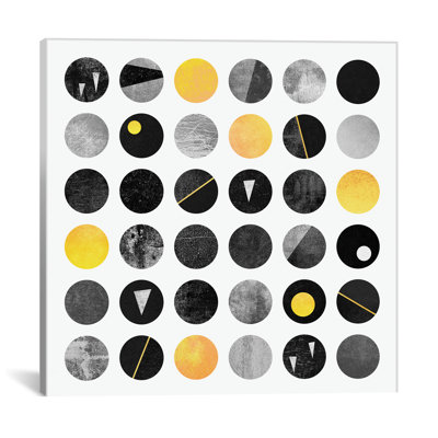 «Black and Yellow Dots», impression sur toile tendue