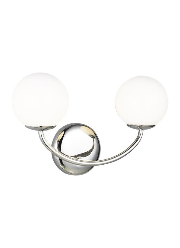 Alain 2-Light Vanity Light, Polished Nickel