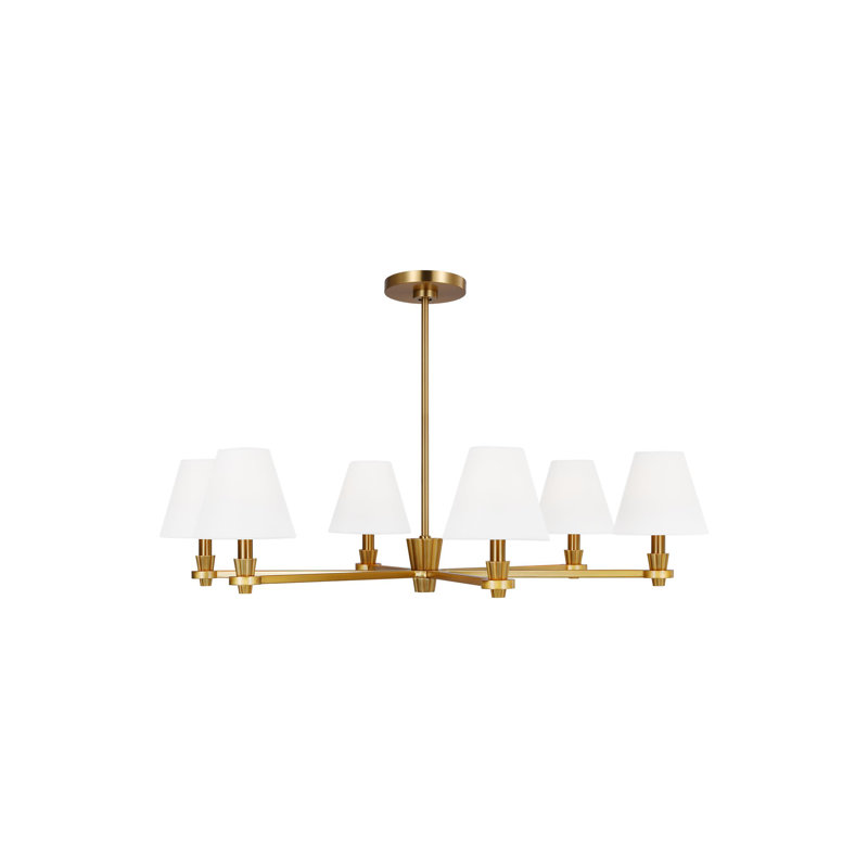Paisley 6 - Light Chandelier, Burnished Brass