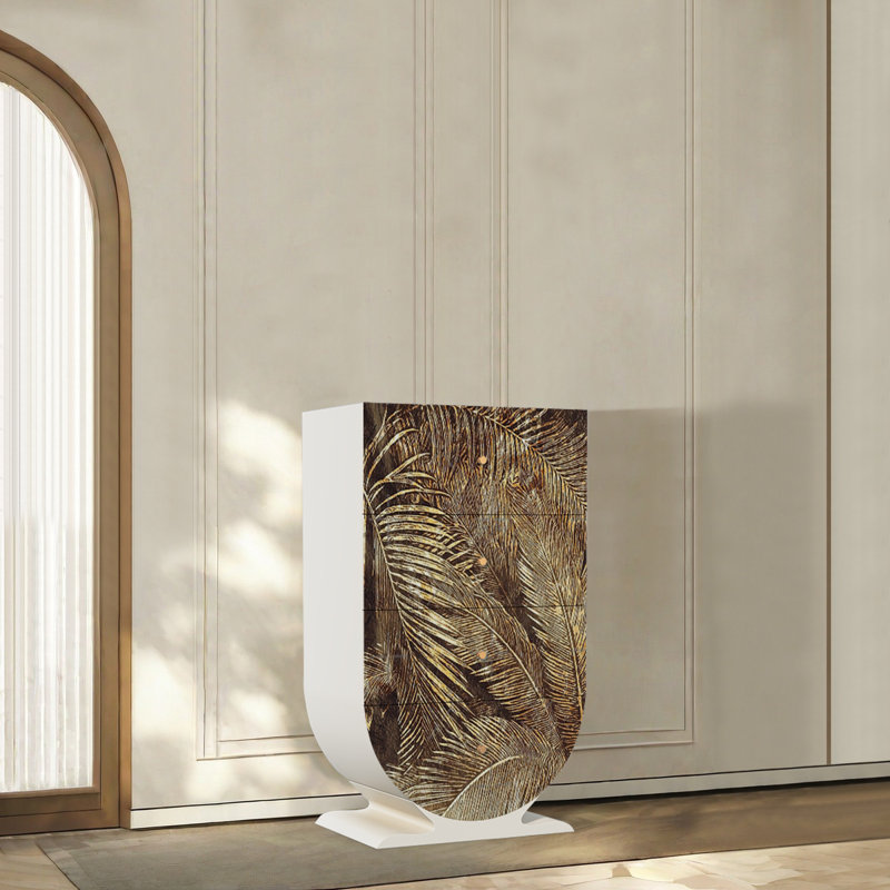 Armoire décorative Vintage American Vintage, Ivoire blanc