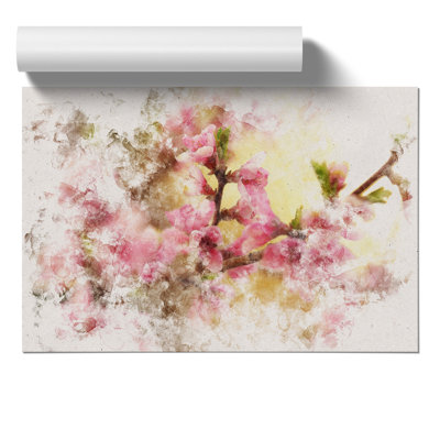 Cherry Blossom Flowers Watercolour - Frameless Print