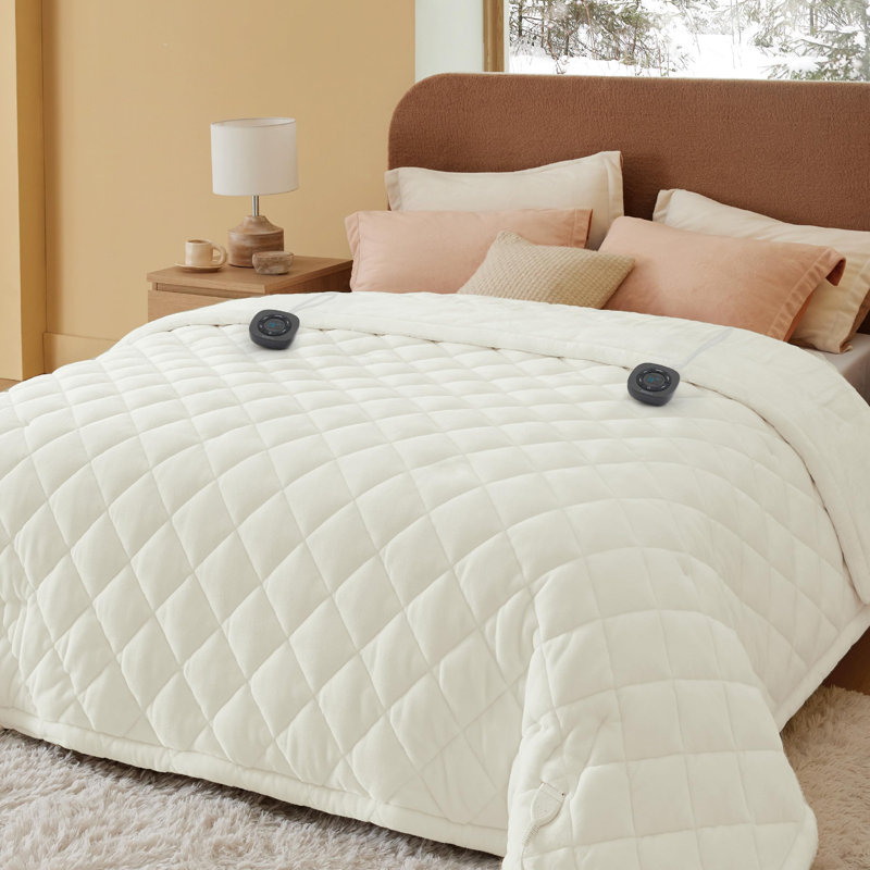 Couverture chauffante matelassée Cozy Winter Collection, Crème, crème, Grand lit