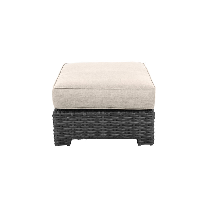 Repose-pieds avec coussin Donley, Beige clair