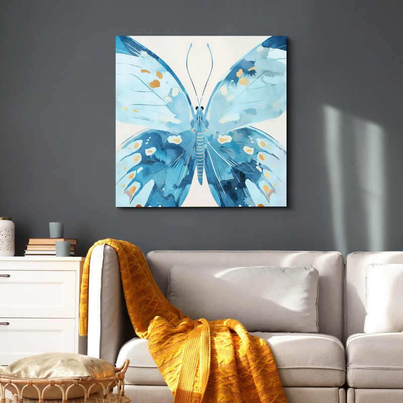 Blue Butterfly, 12" H x 12" W, Wrapped Canvas