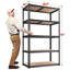 Étagère réglable en hauteur en métal Meaghann, tablettes de rangement robustes sans boulons-609522819-616611488