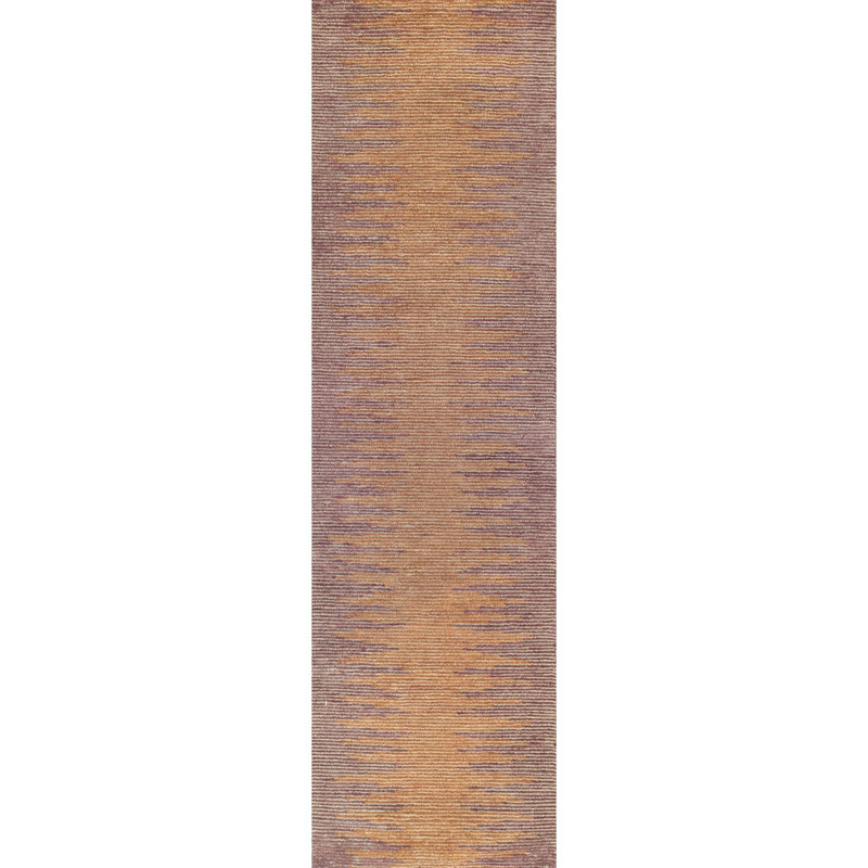 Tapis en laine touffeté à la main Abrash Ikat, Épice, 2 pi 3 po x 8 pi
