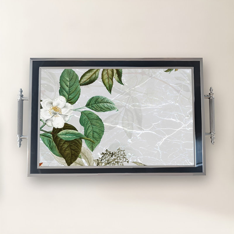 Elegant Glass Tray, 19.7 x 11.4 x 1.4 inches | 100% Durable Glass Construction | Easy to Clean with Damp Cloth | Ideal for Serving, Decorative Display, and Organizing | Stylish Addition to Home Décor