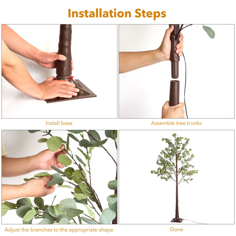 Lampe sur pied à DEL 6 pi Eucalyptus