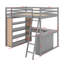 Lit mezzanine double avec tablettes et bureau-648008345