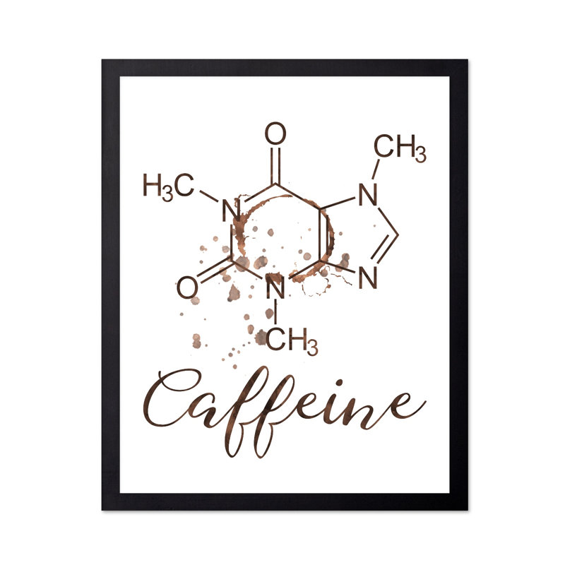 Caféine, Cadre noir, Affiche, H 18 po x l 24 po