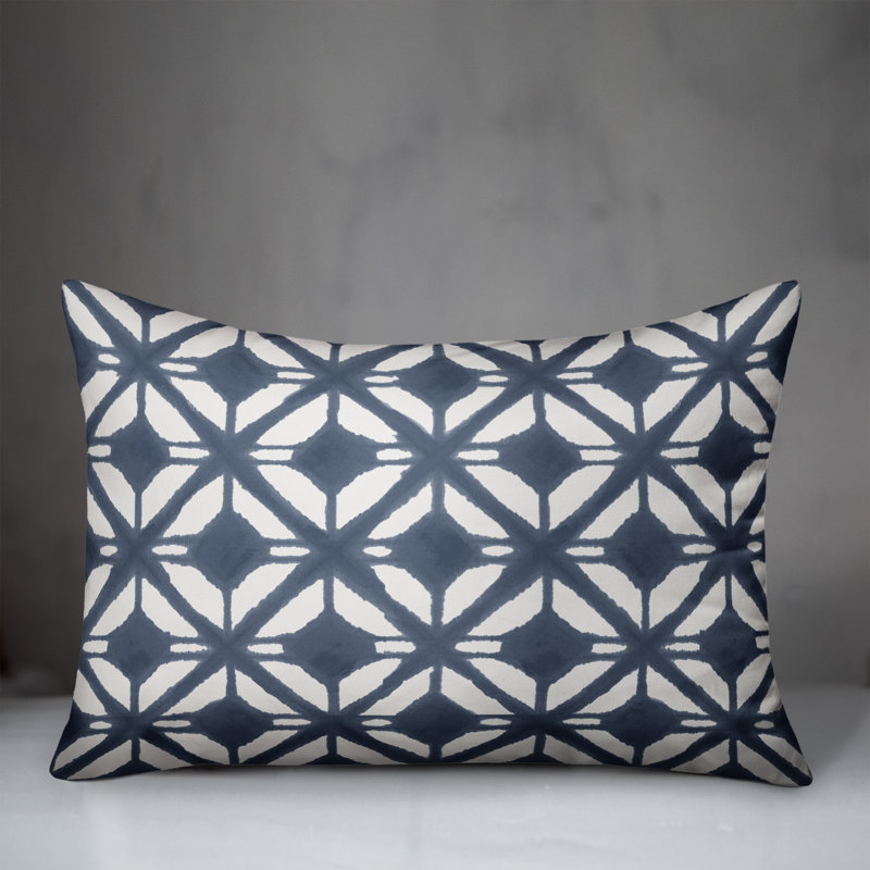 Aztec Diamond Rectangular Pillow Cover & Insert, Blue