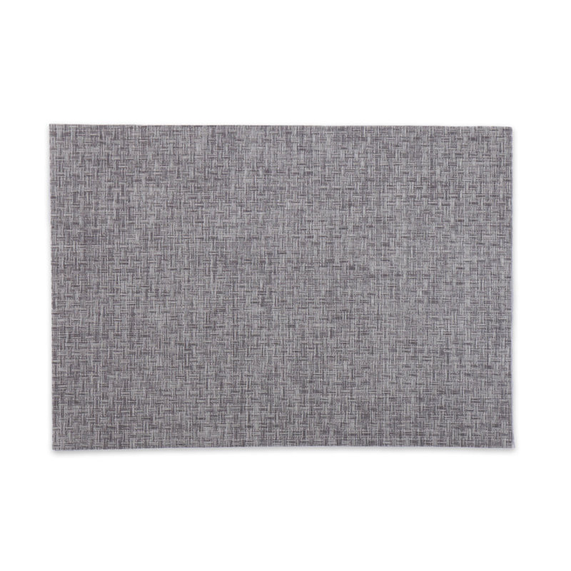 VIDA Rectangular Rattan Woven Placemats, Charcoal