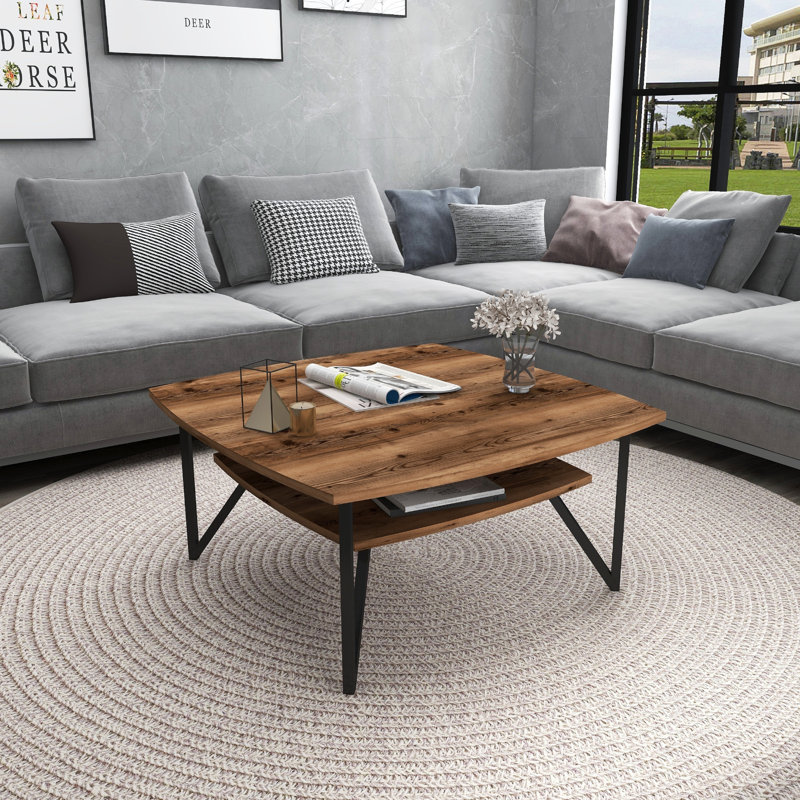 Flensburg Coffee Table with Storage, Light Walnut