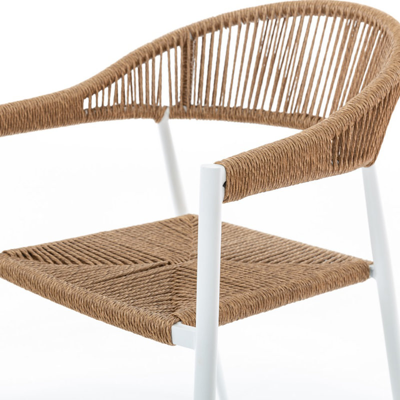 Welke Patio Dining Armchair with Cushion, White
