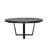 63" Round Dining Table with Cross-Leg Base, Black MDF and Solid Wood