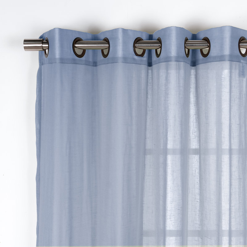 Paire de rideaux semi-transparents avec œillets Taumsauk, L 52 po x L 84 po, Ciel