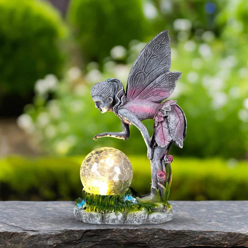 Statue de jardin d'extérieur solaire 11 po