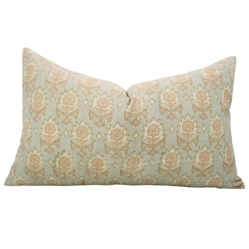 Coussin décoratif à motif floral avec coussins décoratifs bleus légers 12 x 20 pouces Coussin d'intérieur Fab divines Kusum